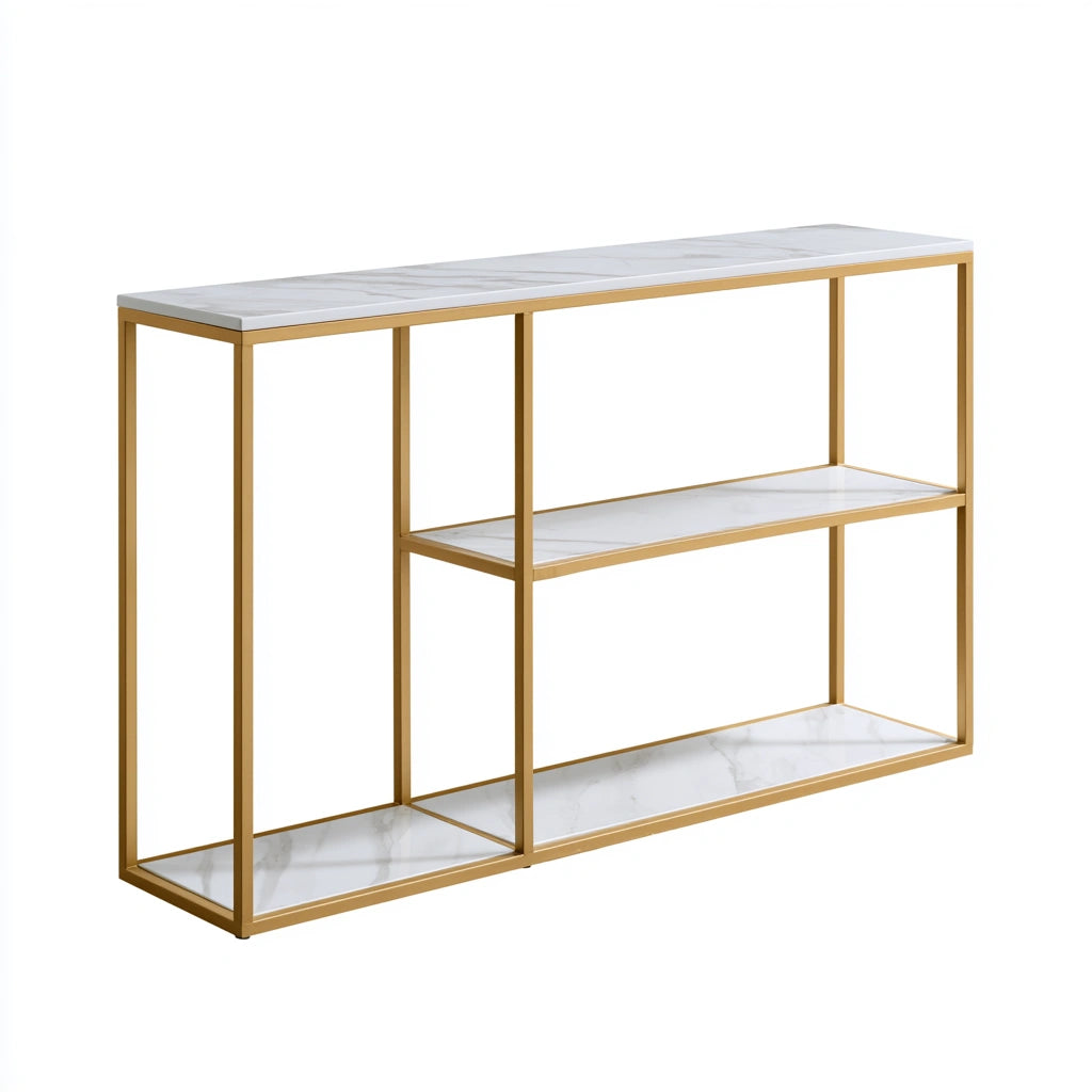 Console d'entrée aux lignes épurées, coloris gris