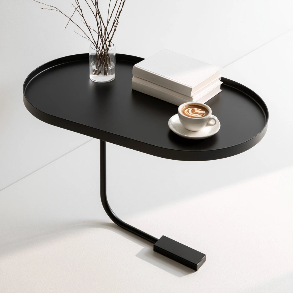 Table d'appoint en métal, coloris noir