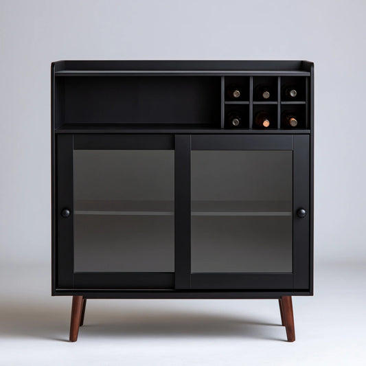 Meuble bar aux lignes épurées, coloris noir