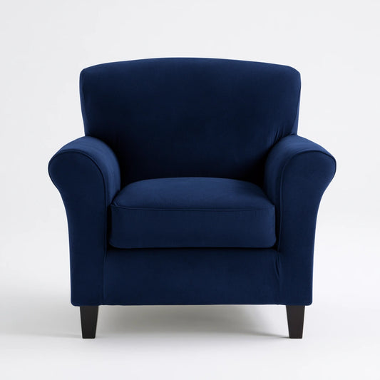 Housse extensible pour fauteuil aux lignes épurées, coloris bleu marine